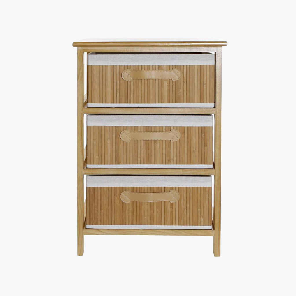 Étagère 3 Niveaux Rangement Naturel 42x32x63 CLEAR