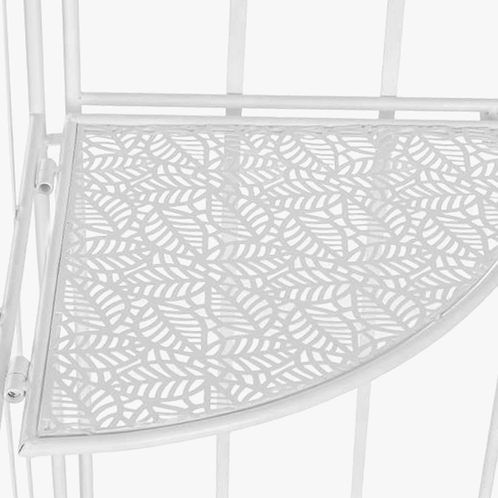 Étagère d'angle en fer avec feuilles blanches REVIVAL
