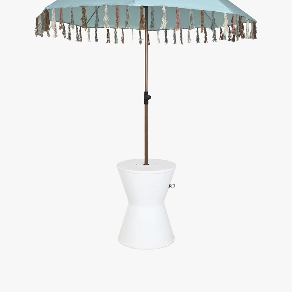 Base de Chapéu de Sol em Fibra de Vidro com Mesa de Apoio 46x46x61