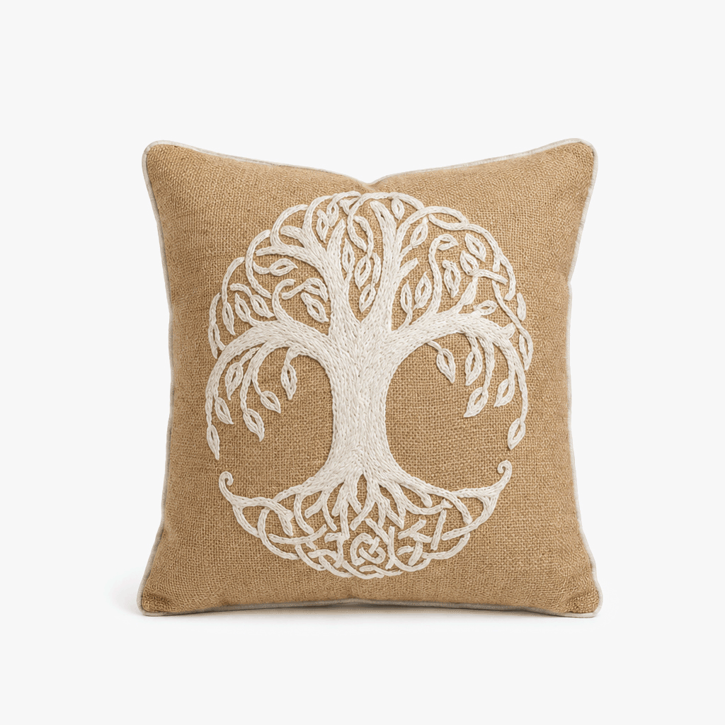 Almofada Sortida de Árvore Castanho 45x45 RAÍZES
