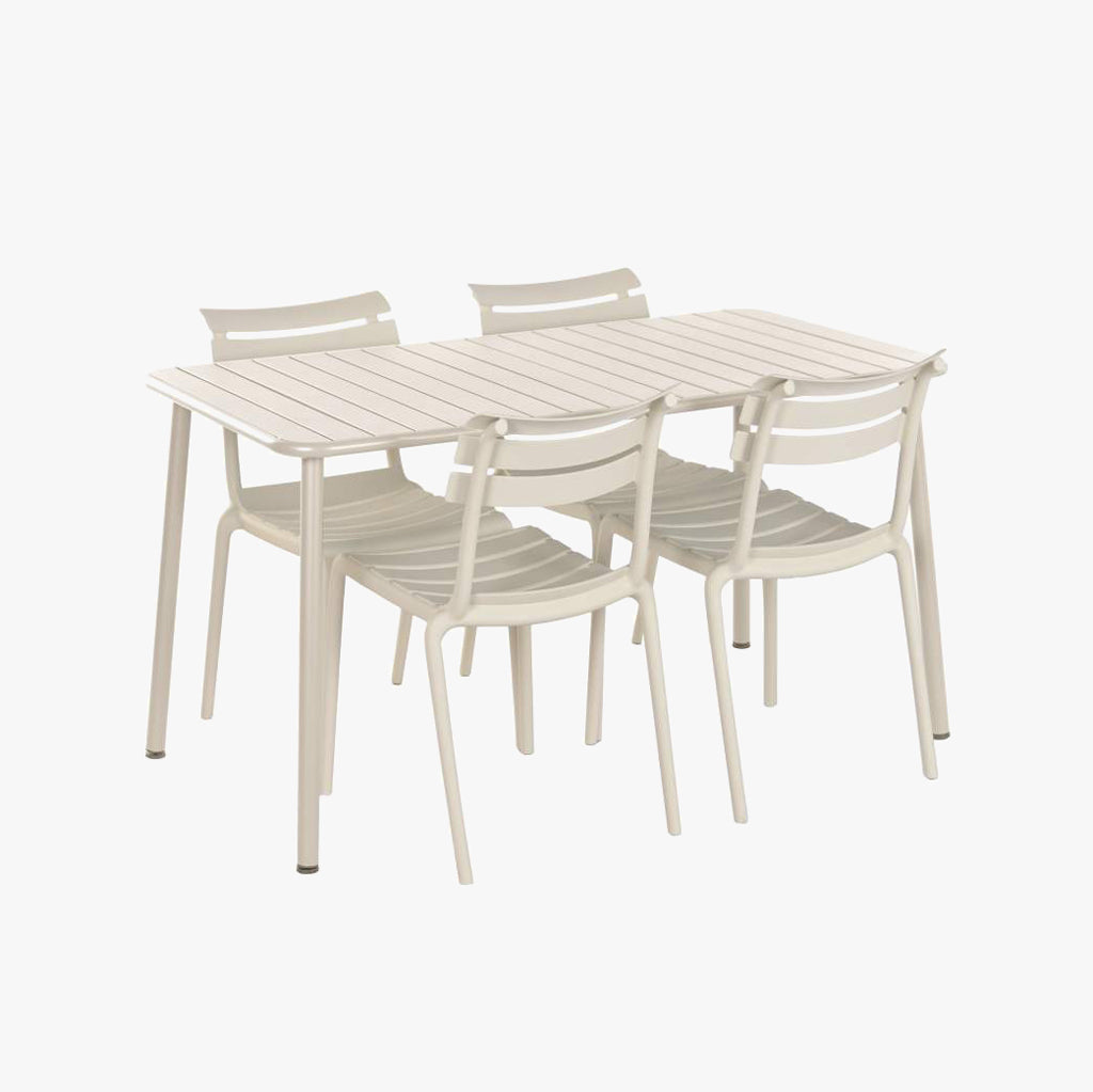 Conjunto de Mesa com 4 cadeiras Branco VITA