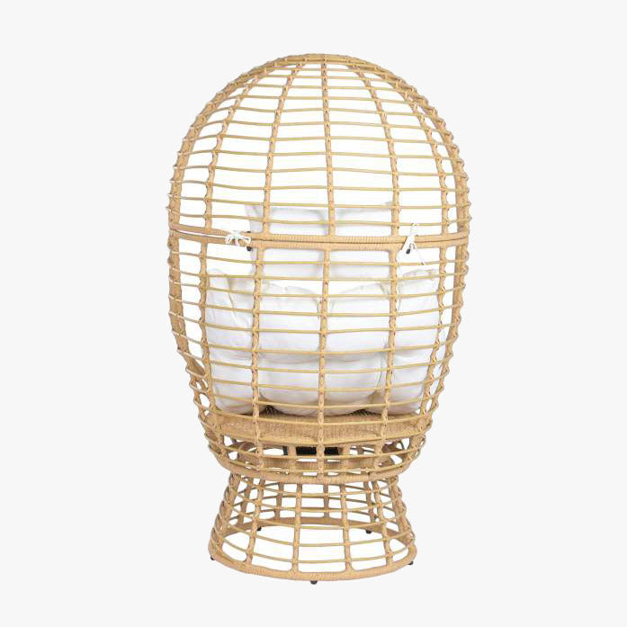 Cadeirao de Rattan Giratório Gato Preto