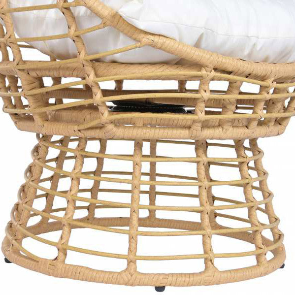 Cadeirao de Rattan Giratório Gato Preto