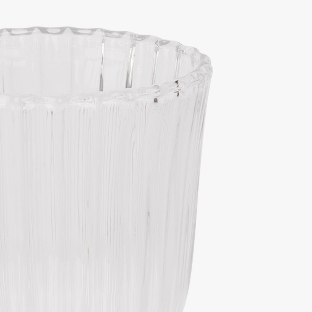 Vaso con Pie Bajo transparente 18x8,5cm STRIPES