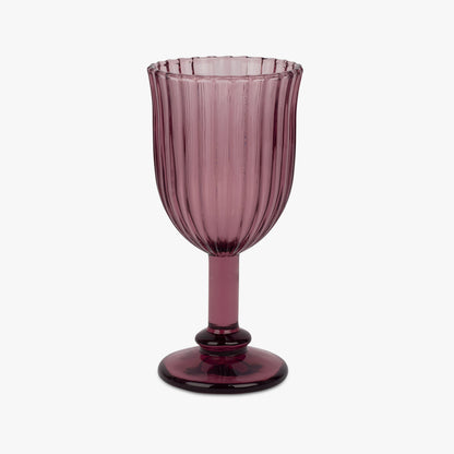 Verre à pied bas pourpre 18x8,5cm STRIPES