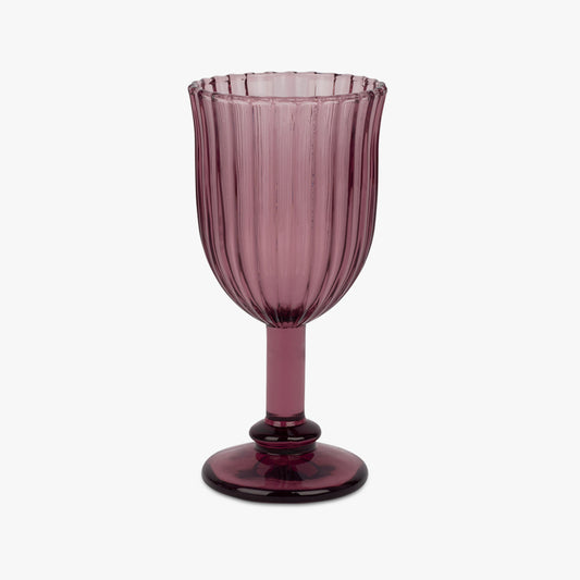 Verre à pied bas pourpre 18x8,5cm STRIPES