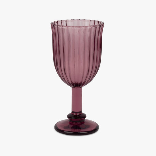 Vaso con pie bajo púrpura 18x8,5cm STRIPES