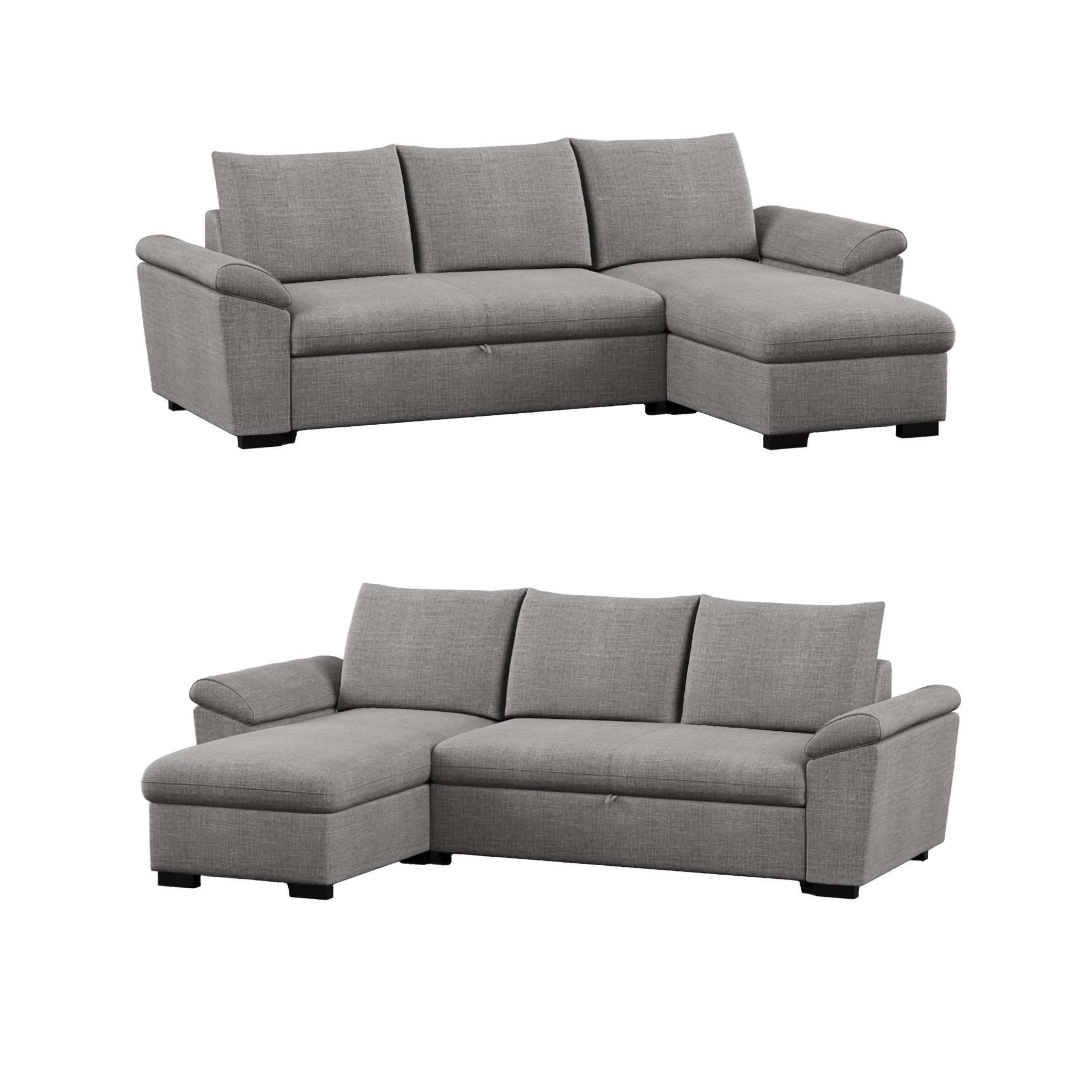 Sofa Bed with Reversible Chaise Longue and Storage PORTMAN