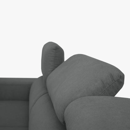 Sofá-Cama com Chaise Longue Reversível e Cabeceiras Ajustáveis Antracite LINO