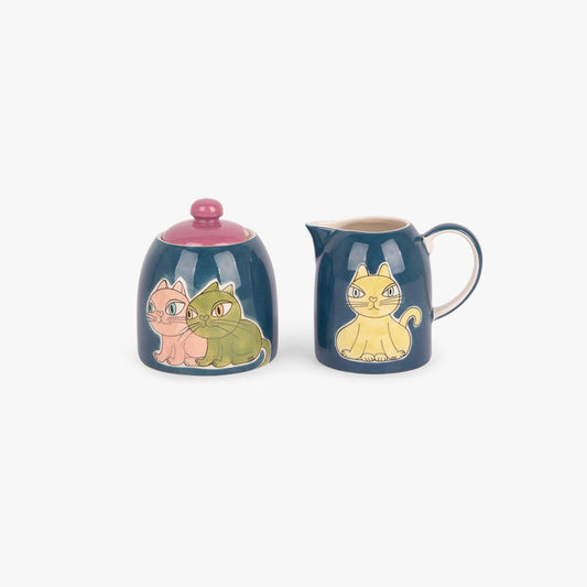 Sugar Bowl + Milk Jug Kittens PEACE&LOVE II