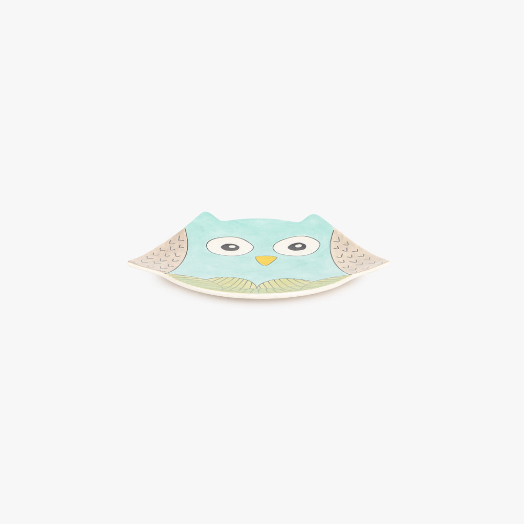 Assiette hibou bleu 20cm CAT & FRIENDS