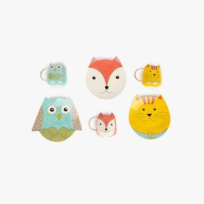 Assiette hibou bleu 20cm CAT & FRIENDS