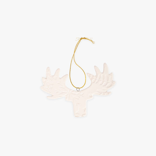 Tête de Cerf Blanc 10,2x7cm SILENT NIGHT