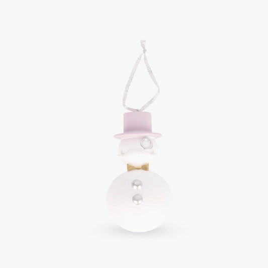 Bonhomme de Neige Rose 7,5x7,2x13,3 SILENT NIGHT