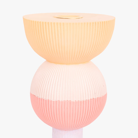 Candle holder pastel geometric 23,6cm MARSHMALLOW