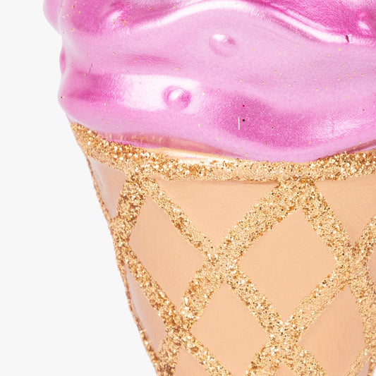 Adorno cono helado rosa 14cm NEW BRIGHT