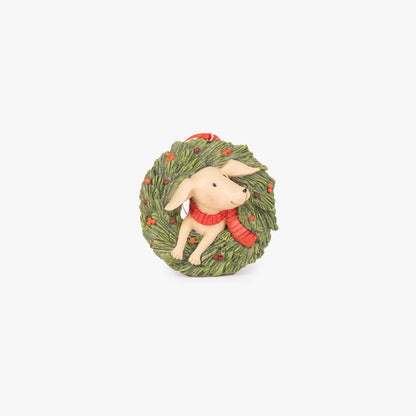 Couronne de Noël ornement chien 9cm COZY
