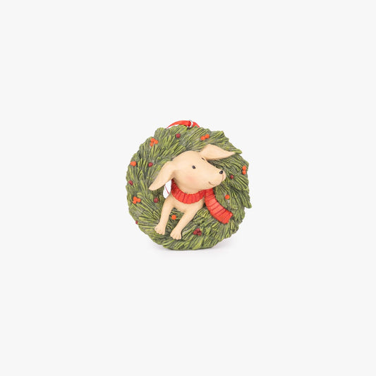 Couronne de Noël ornement chien 9cm COZY