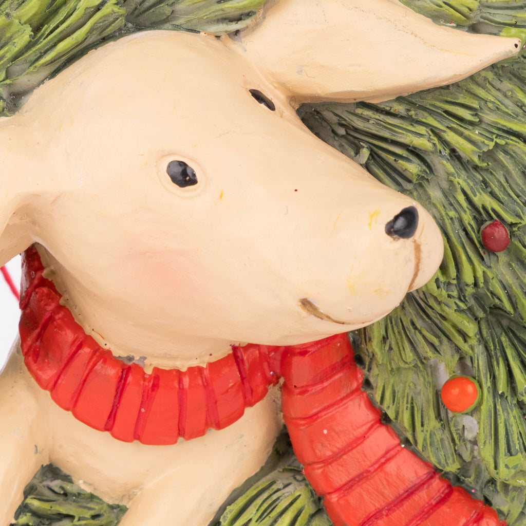 Couronne de Noël ornement chien 9cm COZY
