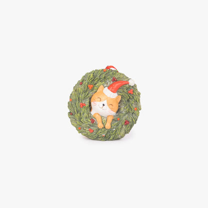 Couronne de Noël ornement chat 9cm COZY