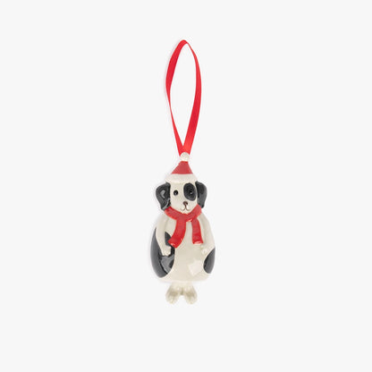 Enfeite cão branco e preto 7cm COZY