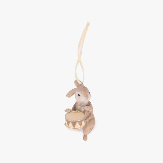 Adorno tambor conejito beige 9cm COZY