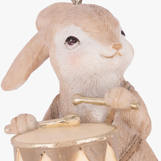 Adorno tambor conejito beige 9cm COZY
