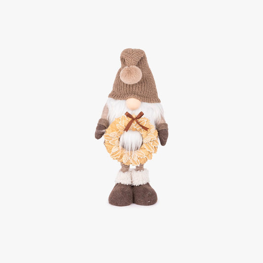 Gnome avec couronne beige 87cm NEW BRIGHT
