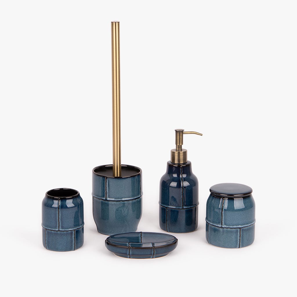 Porte-savon en céramique bleu IOS