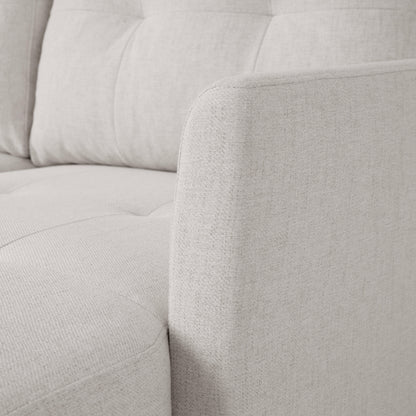 Sofá cama com chaise longue reversível bege BELA