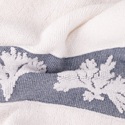 Serviette de mains coton algues bleues 50x90cm CORAL