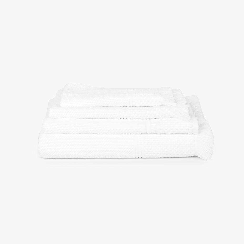 Serviette de visage jacquard blanche 30x50 PIQUET