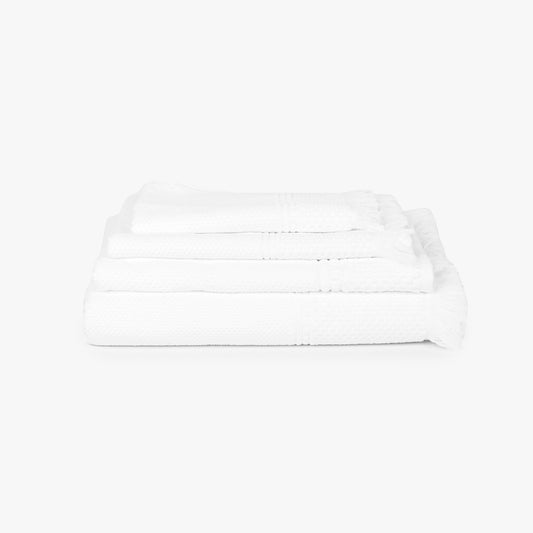 Serviette de visage jacquard blanche 30x50 PIQUET