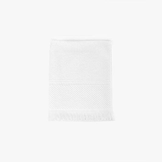 Toalha de Banho de Rosto Algodão com Franjas Branco PIQUET