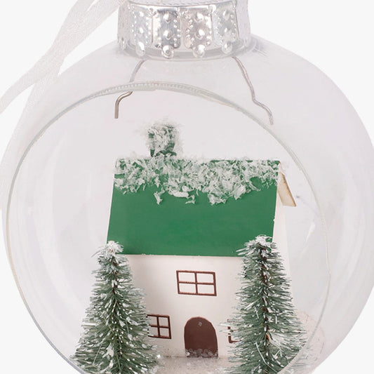 Adorno de Navidad Bola Casa con Árbol 11 cm CRAFT