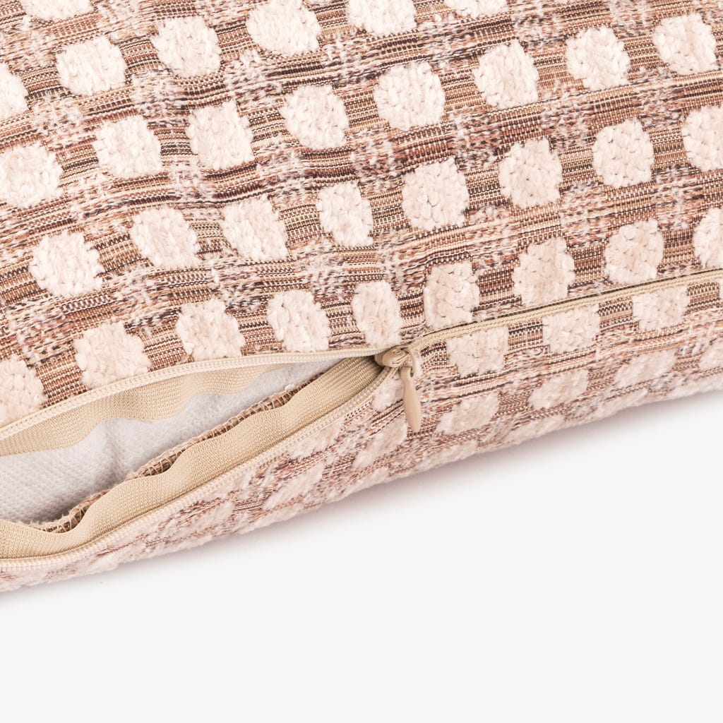 Housse de coussin beige à cercles 30x50cm INDIE