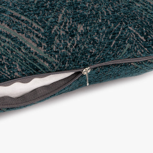 Housse de coussin chenille zigzag vert foncé 40x40cm SIMONE