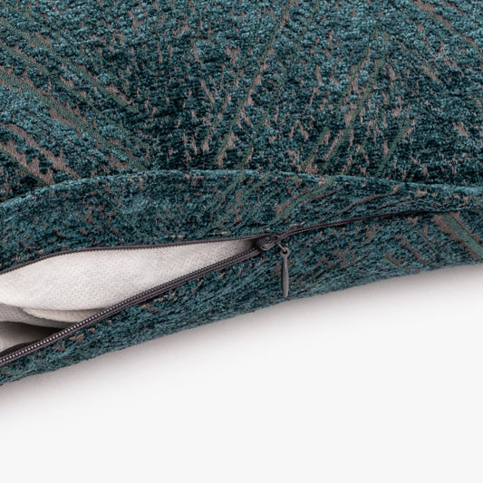 Funda de cojín verde oscuro chenilla zigzag 60x60cm SIMONE