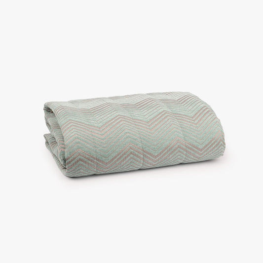 Duvet green zigzag 240x260cm HERITAGE