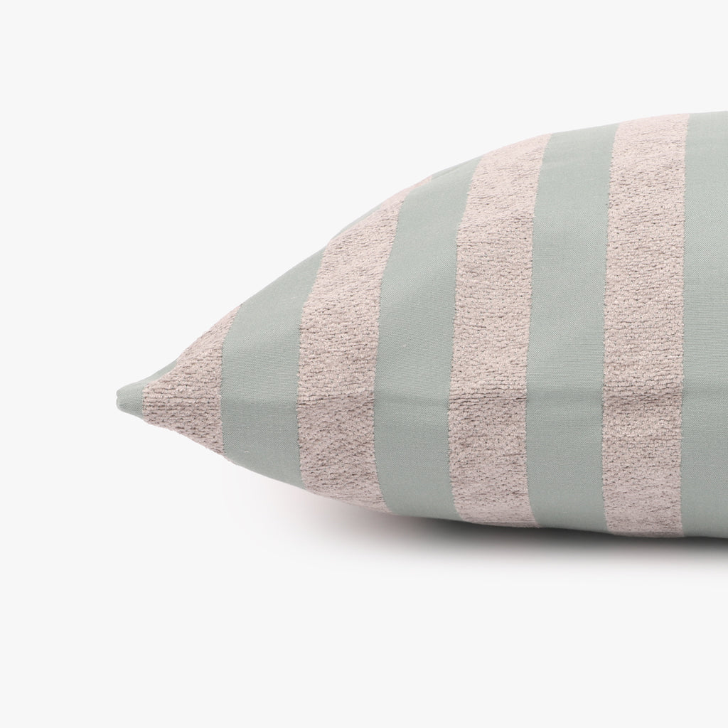Housse de coussin rayures vert 30x50cm HERITAGE