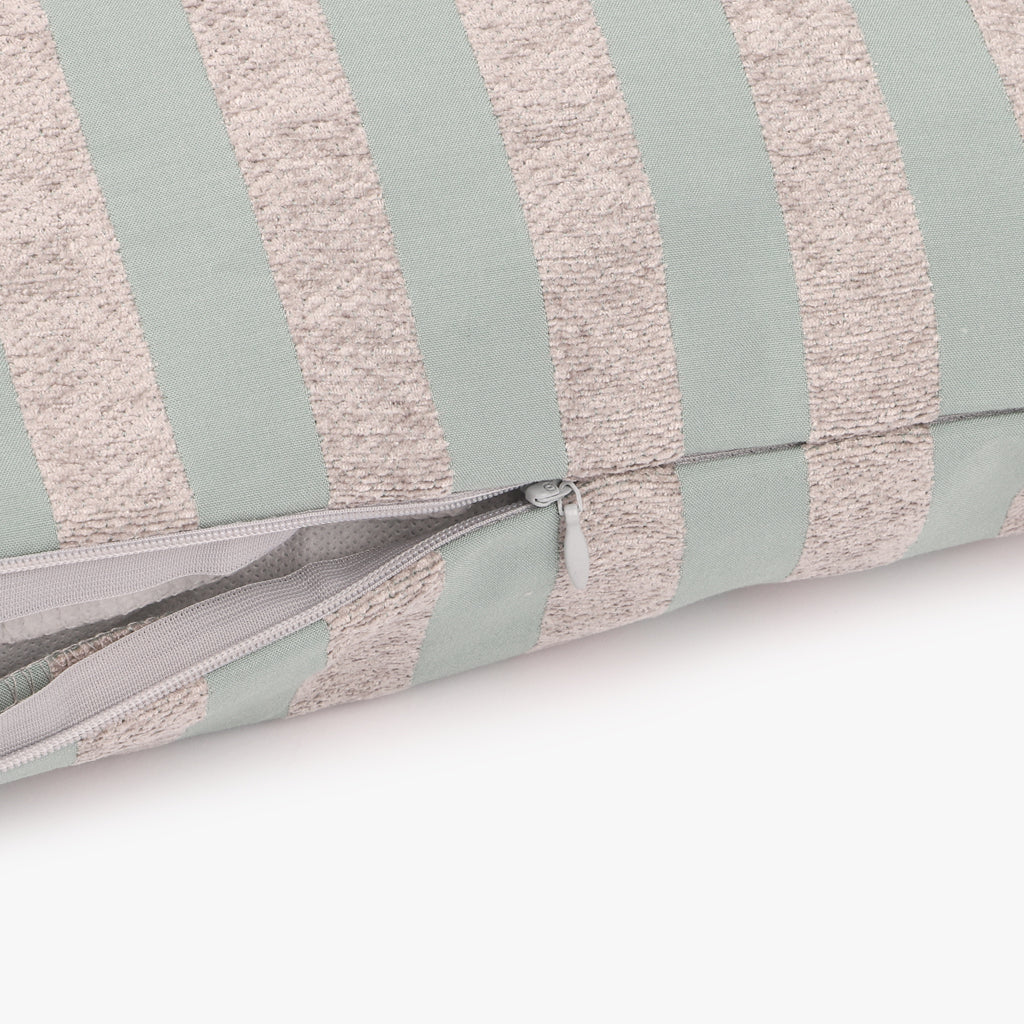 Housse de coussin rayures vert 30x50cm HERITAGE
