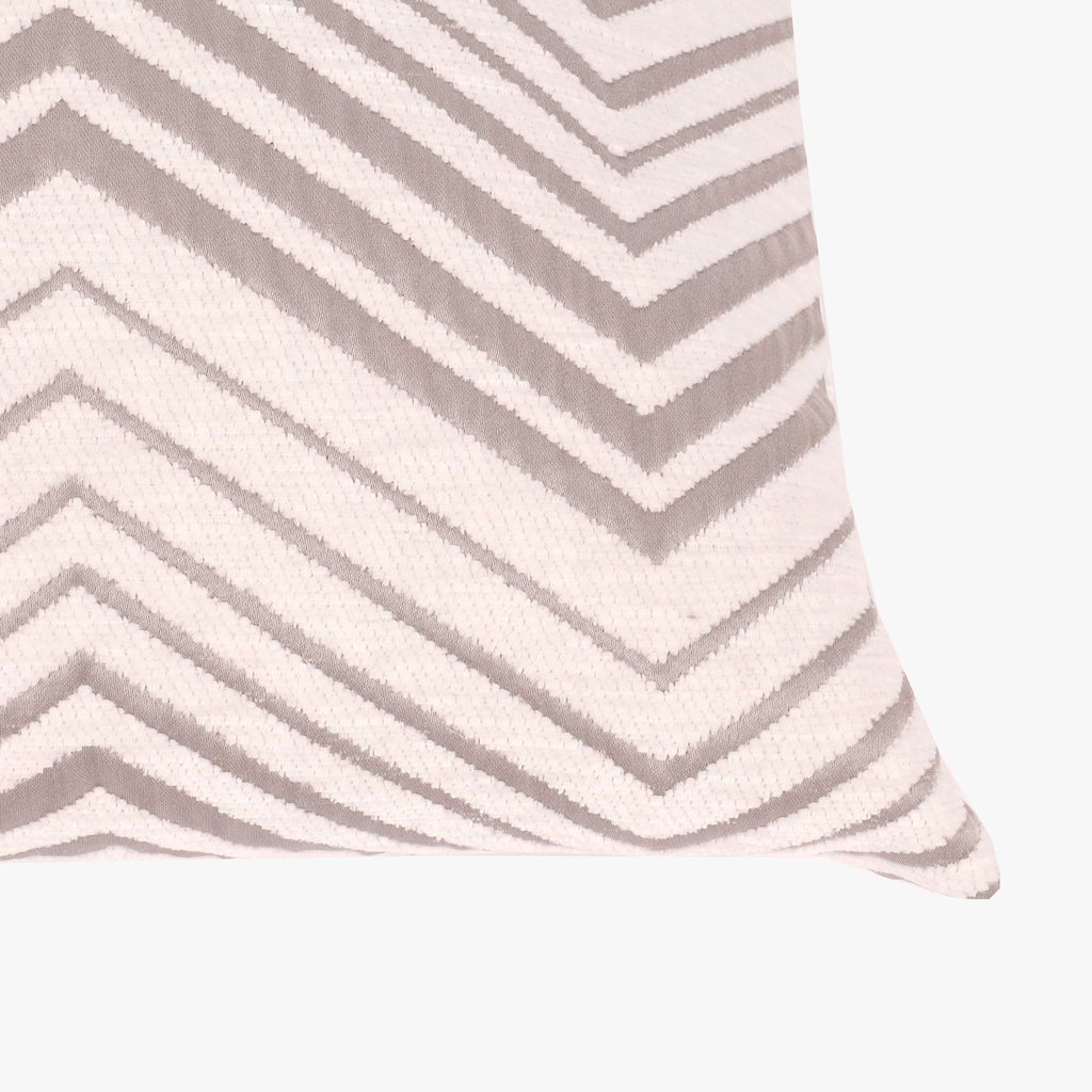 Housse de coussin zigzag blanc 30x50cm HERITAGE