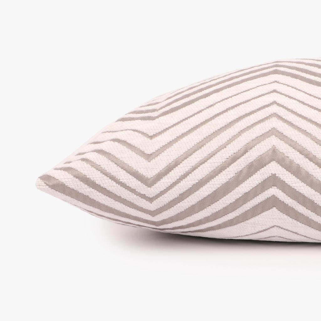 Housse de coussin zigzag blanc 30x50cm HERITAGE