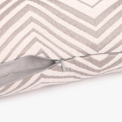Housse de coussin zigzag blanc 30x50cm HERITAGE