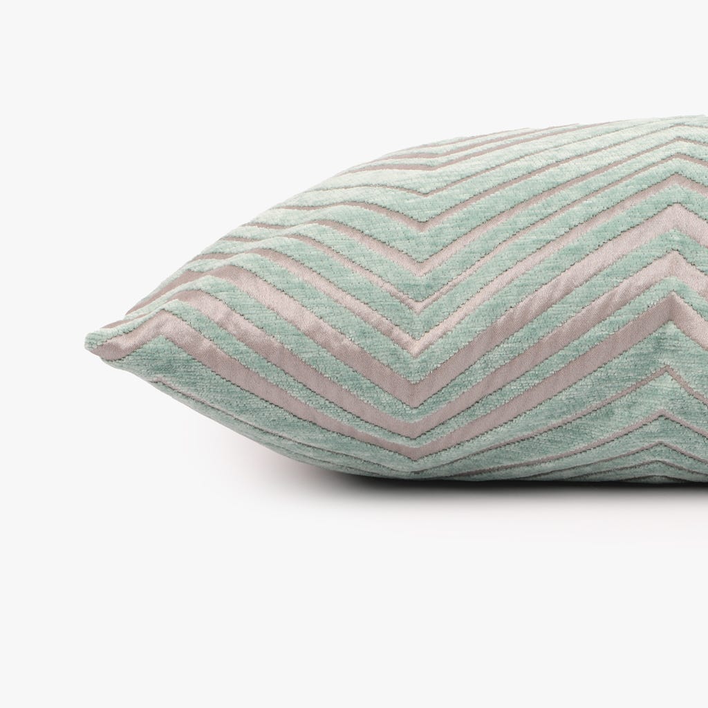 Cushion cover green zigzag 30x50cm HERITAGE