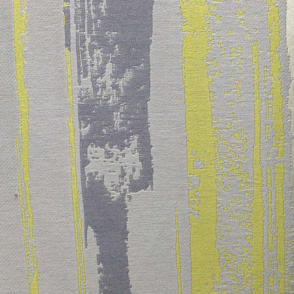 Cortinado Abstrato Amarelo e Cinza — Coleção LAKI Gato Preto