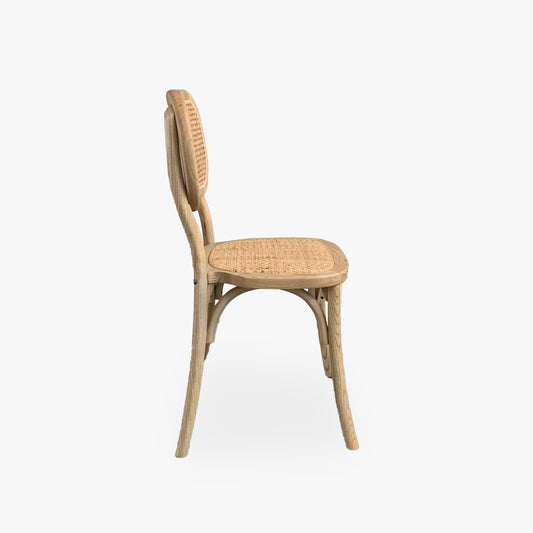 Chaise en bois et rotin naturel EGYPTE