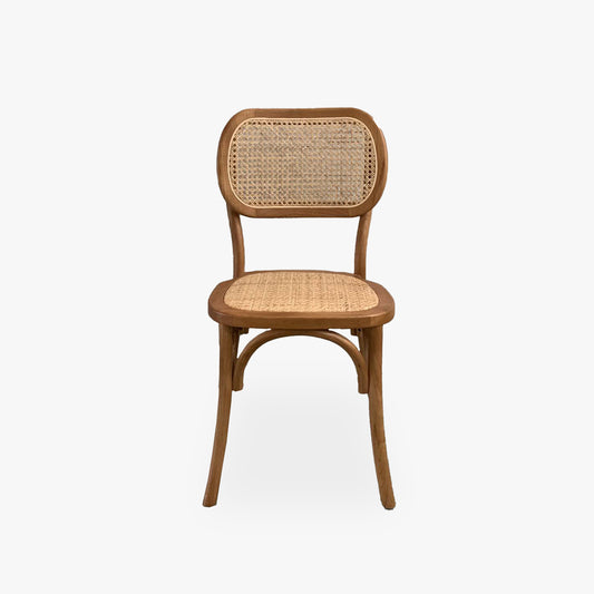 Chaise en bois et rotin marron 44x41x88
