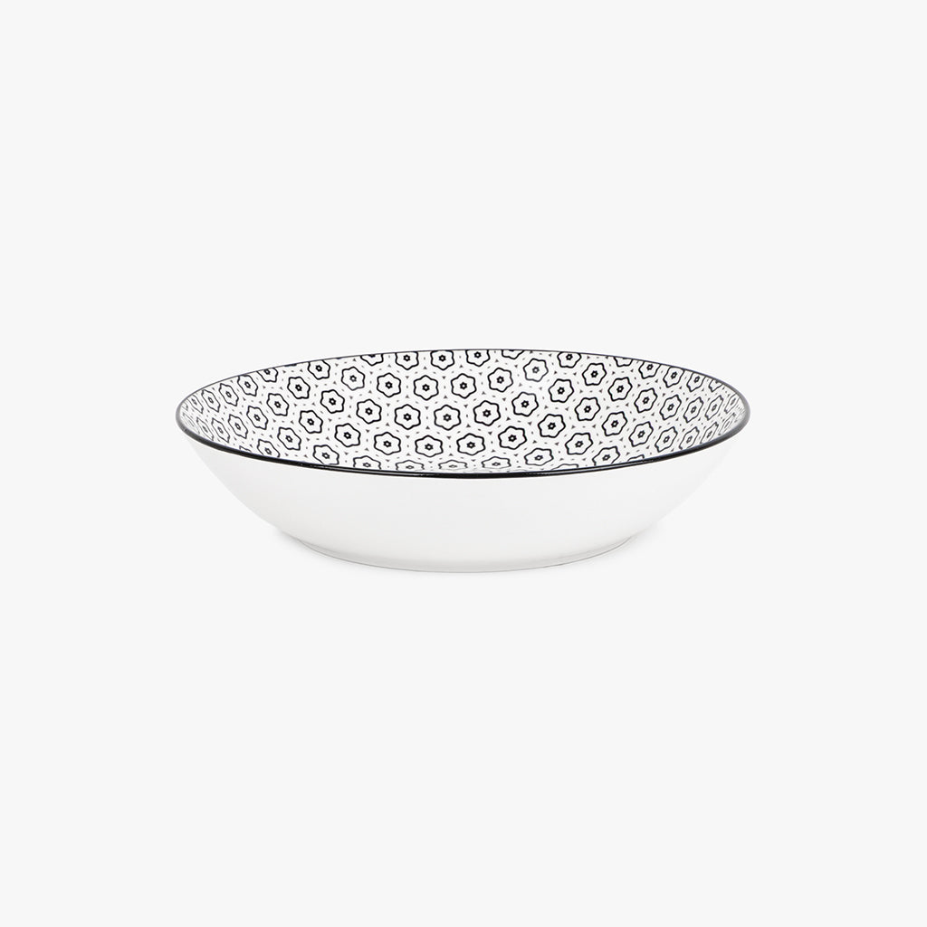 Assiette creuse géométrique noire ASIA