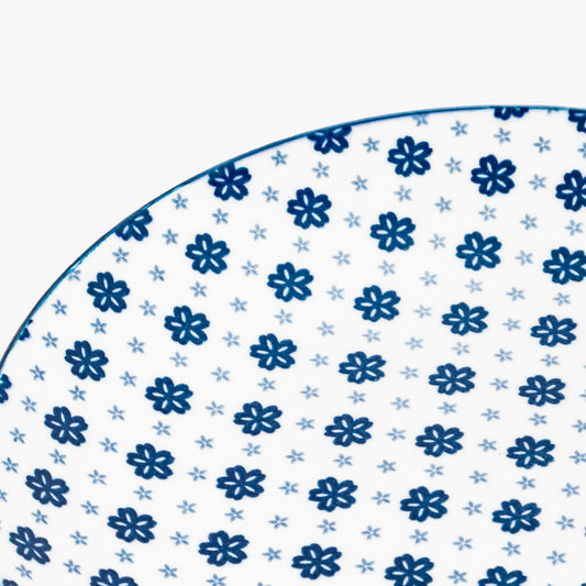 Plato de postre geométrico azul ASIA